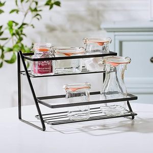 Contemporary Glass and Metal Spice <b>Rack</b> for Stylish <b>Kitchens</b> Space-Saving Glass and Metal Spice <b>Rack</b> with Elegant Design - Product Image 1