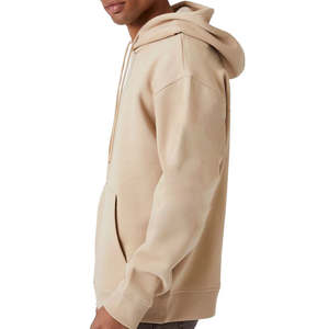 Sweat à capuche en coton teint uni avec imprimé personnalisé pour hommes, pull-over en molleton doux, coupe surdimensionnée, usage quotidien écologique - Product Image 3