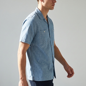 Chemise décontractée d'été pour homme, 100 % coton uni, col rabattu, manches longues, fabrication OEM ODM, vente en gros, logo personnalisé - Product Image 5