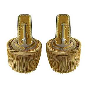 Hombreras de Tela Rojas de Noruega de Alta Calidad, Bordadas en Oro, para Coser, con Opciones Personalizables - Product Image 1