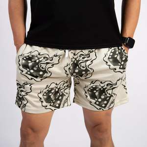 Shorts de basket-ball pour hommes, style streetwear, décontractés, pour l'entraînement, en maille athlétique, imprimé graphique flamme, respirant, séchage rapide, service OEM - Product Image 4