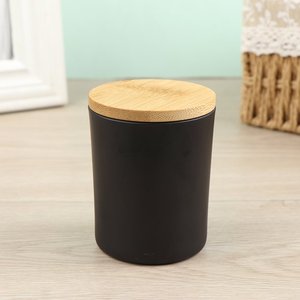Pot de bougie en verre de vente chaude avec couvercle en bois pots de bougie uniques cire de soja pour bougeoir parfumé vide Design moderne décor à la maison - Product Image 6