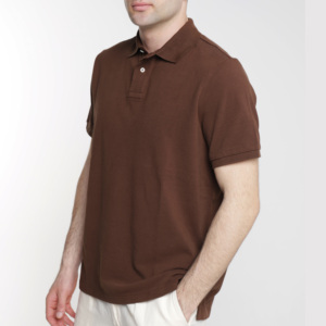 Polo de hombre gris logotipo personalizado streetwear moda de negocios bordado botón abajo de punto que absorbe la humedad Polo camiseta - Product Image 6