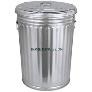 ชุดถังขยะทรงกลมชุบสังกะสี2ขนาดพร้อมชุดถังขยะแบบชนบทถังขยะสุดหรูจากอินเดีย - Product Image 3