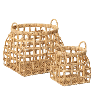 Cesta de lavandería tejida con jacinto de agua: hecha a mano, duradera y 100% natural de Vietnam, ligera, plegable e ideal - Product Image 2