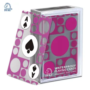 Peach Color Circle & Line Transparent Waterproof board Game Playing Cards