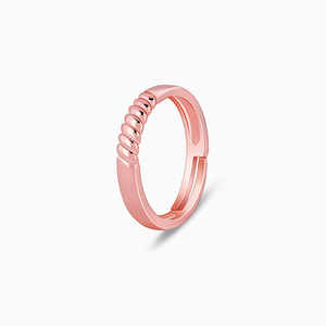 แหวนเชือกสีโรสโกลด์สไตล์วินเทจแหวนตราสัญลักษณ์สีเหลืองทองมีหมายเลขโรเดียมและแหวนเปิดชุบทอง - Product Image 2