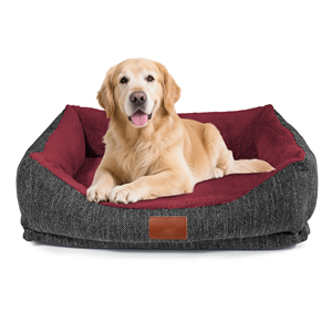 Set di letti per cani lavabili in lavatrice, tessuto per divano in lino spesso con funzione antiscivolo e traspirante disponibile per gli animali domestici - Product Image 1