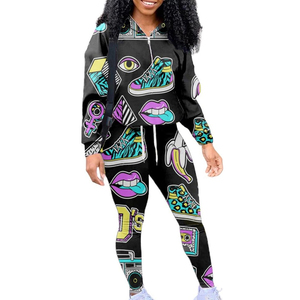 Chándales de mujer de último estilo, novedad, chándales con estampado de transferencia de calor por sublimación para mujer a precio barato, Fitness de invierno - Product Image 1