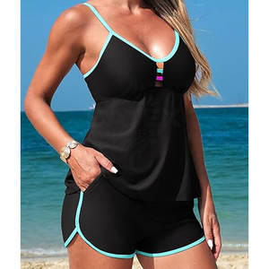 <b>Swim</b> <b>Top</b> and Shorts Set Lightweight Fabric Soft Lining Comfortable Wear for Ocean and Pool Women <b>Swim</b> <b>Top</b> and Short - Product Image 2