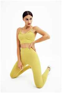Ensemble de soutien-gorge et Legging personnalisé sans couture, taille haute, couleur unie, Yoga, pantalon, Legging, entièrement Sublimation, 100% - Product Image 2