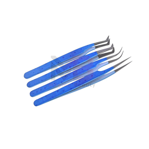 Juego de 6 Pinzas de Acero Inoxidable de Punta Fina Antiestáticas para Extensión de Pestañas con Opción de Logotipo Personalizado, Venta al por Mayor - Product Image 1