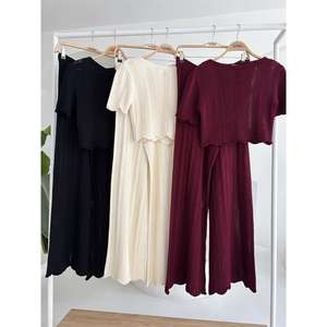 Ensemble deux pièces pour femmes, chemisier et pantalon en tricot 10084-025 - Product Image 2