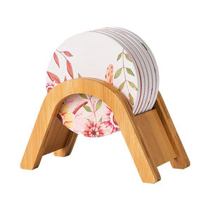 Posavasos de tela con fondo de corcho redondo brillante antideslizante impreso personalizado estilo clásico con el último diseño - Product Image 1