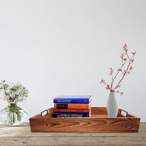 Vietnam Usine En Gros Rustique En Bois Plateau De Service avec Poignées Plateaux Naturels pour Petit Déjeuner Cuisine Table Basse Salon - Product Image 4