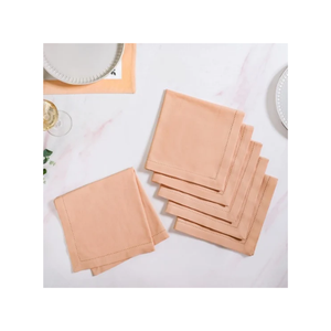 Serviettes de table de luxe 16x16 pouces 260TC en coton pêche, motif galet personnalisé, idéal pour les restaurants bio et les achats d'exportation - Product Image 1