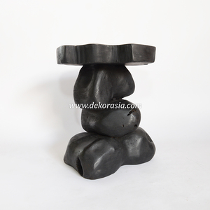 Modern Black Teak Root <b>Stacking</b> <b>Stool</b> for Home Unique Custom Wooden <b>Stool</b> for Living Room Patio or Apartment - Product Image 2