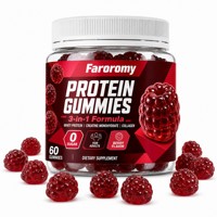 Gummies protéinés sans sucre OEM, formule 3 en 1, saveur baies, complément alimentaire pour adultes