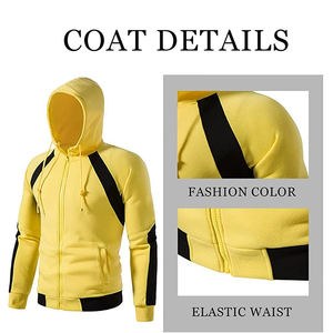 Gran oferta de chándales para hombre con cremallera Slim Fit Color amarillo Street Wear Fitness Gym Chándales Set con servicio OME - Product Image 4