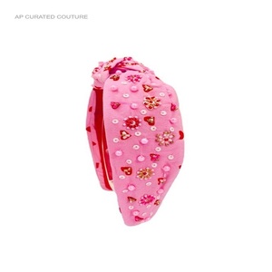 Classy Valentine's Day <b>Headbands</b> Indian Handmade Top Knotted Hair Accessory Valentine Seed <b>Beaded</b> Hairbands - Product Image 3