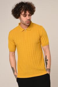 เสื้อยืดแบบลำลองของผู้ชายเสื้อ100% คอตตอนทรงกรวยสำหรับเสื้อโปโลสีเทาแบบมีซิปสีเขียว - Product Image 2