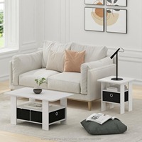 Table basse de style européen avec tiroirs et rangement à trois couches pour le salon