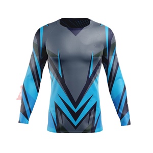Rashguards à manches longues personnalisés pour MMA, BJJ, kickboxing, respirants, séchage rapide, UPF50+, antibactériens, écologiques, chemise de compression - Product Image 1