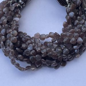 6mm 8mm 10mm Natural Chocolate <b>Moonstone</b> Stone Heart Shape Faceted Briolette Drops Beads Jewelry Making Necklace <b>Bracelet</b> DIY - Product Image 2