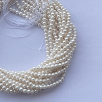 5mm 6mm naturel blanc perle d'eau douce pierre ronde pomme de terre forme perles brin gros fournisseur de pierre perles de culture usine