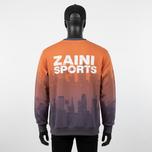 Sun Fade Sweatshirt Premium 340 GSM Cotton Polyester Fleece Gradient <b>Orange</b> Purple DTG Custom Logo Basics Sweatshirts - Product Image 3
