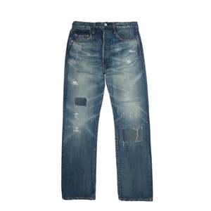 Pantalon en <span class=keywords><strong>jean</strong></span> vintage pour homme Comme Des Garçons JUNYA X pour Levi's, 100 % coton, patchwork, coupe droite, tricoté, coloré, foncé, hiver - Product Image 1
