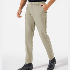 Pantalones formales caqui OEM para hombre, pantalones informales con cremallera a media cintura con servicio personalizado - Product Image 1