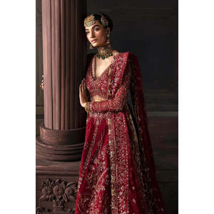 Vestido de Novia Maxi Rojo de Emaline, Modelo Bareeza Net para Boda-TC-1639 - Product Image 3
