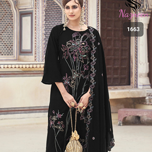 LATEST DESIGNER HEAVY VELVET EMBROIDERY WITH FANCY HAND WORK <b>KURTI</b>-SET - Product Image 1