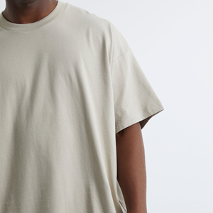 Prix usine 100% coton surdimensionné bouffée impression broderie T-shirts hommes Boxy t-shirts en gros marque personnalisée Logo col épais - Product Image 3