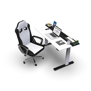 Escritorio para Juegos SMARTDESK de Altura Ajustable en Blanco y Negro con Superficie de MDF Resistente - Product Image 5