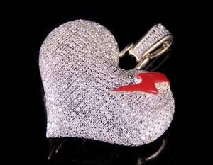 Style à la mode S925 argent Moissanite rond diamant coeur fête porter pendentif idéal pour les bijoux Hip Hop - Product Image 2