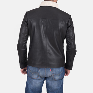 Chaqueta de cuero de último diseño para hombre 2025 con Cuello de piel, chaqueta de cuero de oveja para hombre, chaqueta de cuero acolchada - Product Image 4