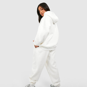 <b>Women</b> Long Sleeve <b>Tracksuit</b> Plain <b>White</b> Color Slim Fit 100% Cotton Fleece <b>Tracksuit</b> Custom Print Pullover <b>Tracksuits</b> For <b>Women</b> - Product Image 3