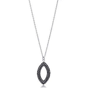Creux Marquise Design Charme Noir Zircon Pierre Collier Turc À La Main 925 Bijoux En Argent Sterling - Product Image 5
