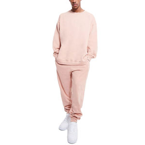 Conjunto de 2 piezas de terciopelo de primavera para hombre, chándal de invierno informal con Sudadera con capucha de lana cálida y pantalones de talla grande - Product Image 5