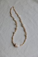 Collier en cordon style bohème aérien personnalisé, perles d'eau douce, pierres naturelles, petites perles, breloques coquillages, bijoux de plage pour femme, style océan estival