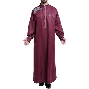 Thobe musulman Hommes Vente en gros Broderie Jubbah Vêtements islamiques Thobe Robes musulmanes Plus Size Thawb Personnalisé Confortable - Product Image 5