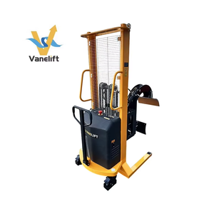 Mini élévateur de tambour de chariot élévateur hydraulique portable semi-électrique de haute qualité avec échelle - Product Image 3