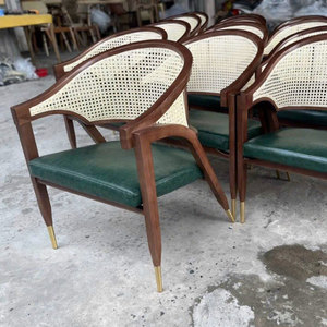 WOMLY Women's Coat with Mesh Back <b>Oak</b> Wood <b>Frame</b> and Brass-Covered Legs GCF175 Chair - Product Image 2