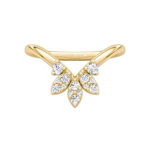 Elegante Anillo de Plata de Ley 925 con Corona de Pétalos y Oro de 18K para Mujer, Anillo de Diamantes de la India para Uso Diario - Product Image 1