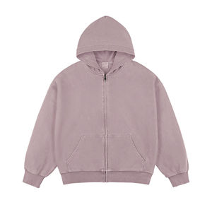 100% coton polaire lourd hommes respirant vierge fermeture éclair sweats à capuche Logo personnalisé étiquette grande taille lavage à l'acide sweats à capuche prix pas cher - Product Image 4