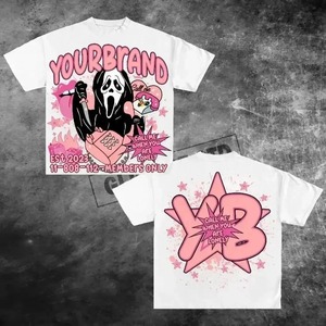 OEM ODM Hombres Slim Oversized Vintage Camiseta de longitud corta 300 GSM 100% Algodón Personalizado Gráfico DTG Impresión Color sólido - Product Image 1