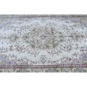 Alfombra Turca, Alfombra Vintage Grande de 5.2x8.9 pies, Alfombra de Lana con Diseño Floral Verde - Product Image 5