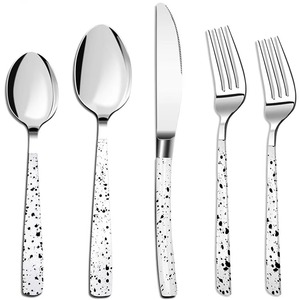 Stainless Steel <b>Set</b> Of 6 Flatware Pcs Ideal For Kitchen Tabletop Dining Home Hotel Use <b>Gold</b> Color Plated <b>Cutlery</b> 2 Color Handle - Product Image 4